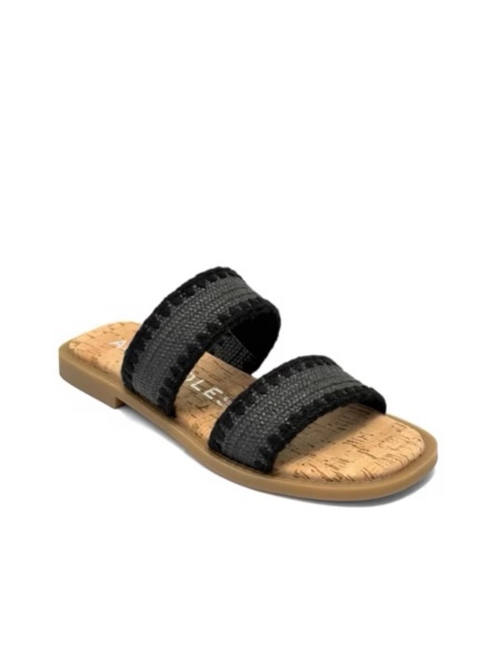 NWT/NIB AEROSOLES Black Double-Strap Slide Sandal